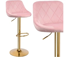 Bipohome "Cydro" Auksinė rožinė pudra Velvet bar hocker