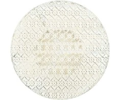Bistro staliukas, vint. stil., apvalus, metalas, 40x70cm, balt.