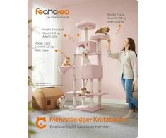 Songmics Feandrea Draskyklė didelė 2 platformų daugiaaukštė pastelinės rožinės spalvos