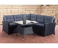Mville Kampinė sofa Sierra, plokščio rotango, geležies pilkos spalvos