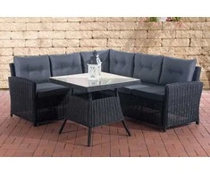 Mville Kampinė sofa Sierra, apvalus rotango, geležies pilka