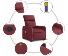Fotelis Atsistojantis elektrinis masažinis krėslas, vyno, audinys