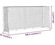 Futbolo vartai, 366,5x91x183cm, plienas