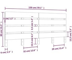 Galvūgalis, 150x3x80cm, pušies medienos masyvas