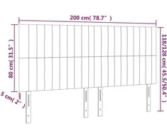Galvūgalis, 4vnt.,tamsiai pilkos spalvos,100x5x78/88cm, audinys