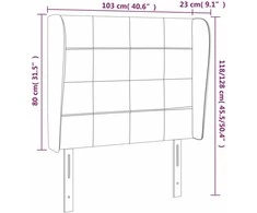Galvūgalis su auselėmis, pilkas, 103x23x118/128cm, audinys