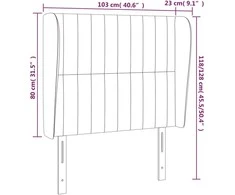 Galvūgalis su auselėmis, pilkas, 103x23x118/128cm, audinys