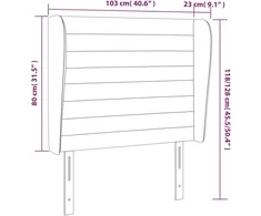 Galvūgalis su auselėmis, pilkas, 103x23x118/128cm, audinys