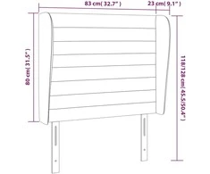 Galvūgalis su auselėmis, pilkas, 83x23x118/128cm, audinys