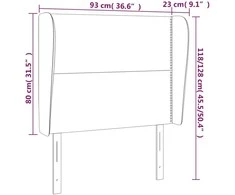 Galvūgalis su auselėmis, pilkas, 93x23x118/128cm, audinys