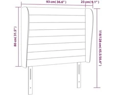 Galvūgalis su auselėmis, pilkas, 93x23x118/128cm, audinys