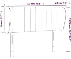Galvūgalis su auselėmis, tamsiai pilkos,103x23x78/88cm, audinys