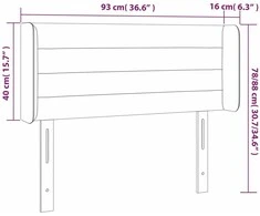 Galvūgalis su auselėmis, tamsiai pilkos,93x16x78/88cm, audinys