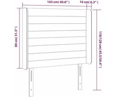 Galvūgalis su auselėmis, taupe, 103x16x118/128cm, audinys