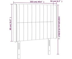 Galvūgalis su auselėmis, taupe, 103x16x118/128cm, audinys