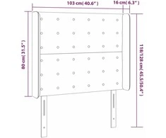 Galvūgalis su auselėmis, taupe, 103x16x118/128cm, audinys