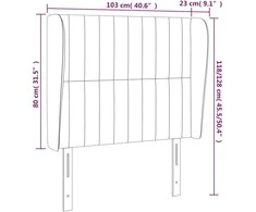 Galvūgalis su auselėmis, taupe, 103x23x118/128cm, audinys