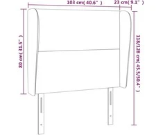 Galvūgalis su auselėmis, taupe, 103x23x118/128cm, audinys