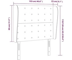 Galvūgalis su auselėmis, taupe, 103x23x118/128cm, audinys