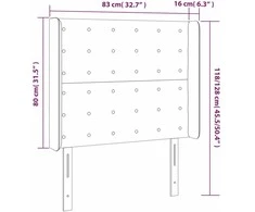 Galvūgalis su auselėmis, taupe, 83x16x118/128cm, audinys