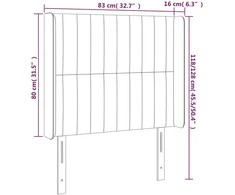 Galvūgalis su auselėmis, taupe, 83x16x118/128cm, audinys