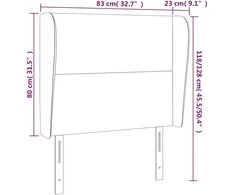 Galvūgalis su auselėmis, taupe, 83x23x118/128cm, audinys