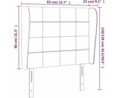 Galvūgalis su auselėmis, taupe, 83x23x118/128cm, audinys