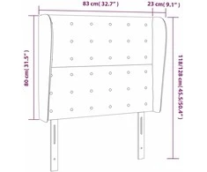 Galvūgalis su auselėmis, taupe, 83x23x118/128cm, audinys