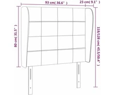 Galvūgalis su auselėmis, taupe, 93x23x118/128cm, audinys