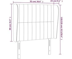 Galvūgalis su auselėmis, taupe, 93x23x118/128cm, audinys