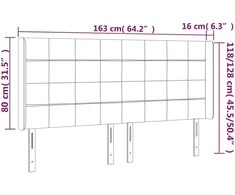 Galvūgalis su LED, tamsiai pilkas, 163x16x118/128cm, audinys