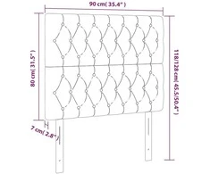 Galvūgalis su LED, tamsiai pilkas, 90x7x118/128cm, audinys