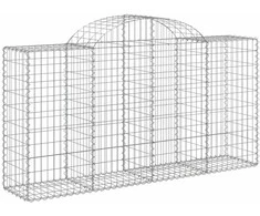 Išlenktas gabiono krepšys, 200x50x100/120 cm, geležis