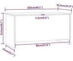 Kavos staliukas, betono pilkas, 102x55,5x52,5cm, mediena