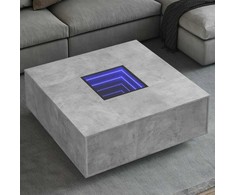 Kavos staliukas su Infinity LED, betono, 100x100x40cm