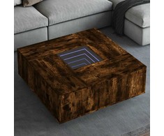 Kavos staliukas su Infinity LED, dūminio ąžuolo, 100x100x40cm