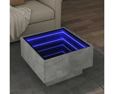 Kavos staliukas su LED, betono, 50x50x30cm, apdirbta mediena