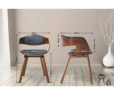 Mville Kėdė Kingston Dirbtinė oda, riešutmedžio spalvos/pilkos spalvos