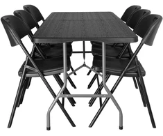 Lauko baldų komplektas Bipohome Maitinimo rinkinys WOODLAN 180 cm stalas + 6 kėdės