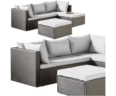 Lauko baldų komplektas Bipohome Sodo baldų komplektas FLORENCJA pilka sofa su stalu