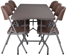Lauko baldų komplektas Poland RATTAN maitinimo rinkinys 180 cm stalas + 6 kėdės