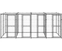 Lauko voljeras šunims su stogu, plienas, 9,68m²