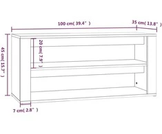 Lentyna batams, dūminio ąžuolo, 100x35x45cm, apdirbta mediena