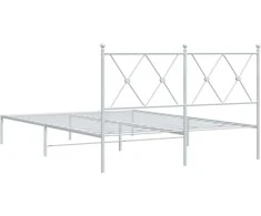 Lova Metalinis lovos rėmas su galvūgaliu, baltos spalvos, 135x190cm
