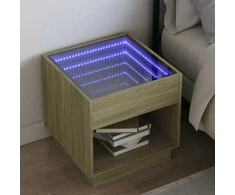 Naktinis staliukas su Infinity LED, ąžuolo, 50x50x50cm