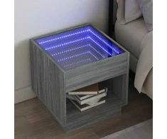 Naktinis staliukas su Infinity LED, pilkas ąžuolo, 50x50x50cm