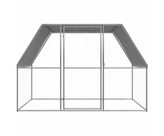 Narvas viščiukams, sidabrinis ir pilkas, 3x2x2m, plienas