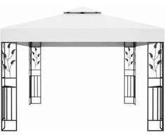 Pavėsinė su dvigubu stogu, baltos spalvos, 3x4m
