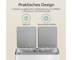 Songmics Pedalinė šiukšliadėžė su 2 skyriais