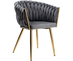 Bipohome Ehokery GRAPHITE GLAMOUR GRAPHITE VELVET KĖDĖ SU AUKSO KOJĖLĖMIS AUKSO